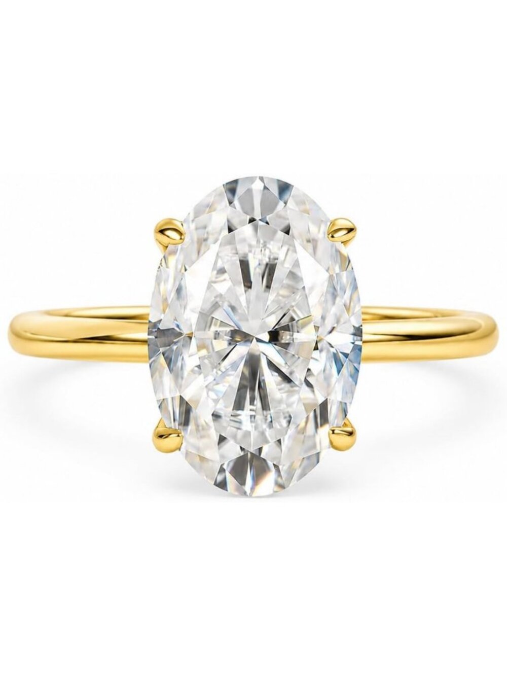 Stunning 3.5ct Oval Moissanite Engagement Ring | GRA Certified Promise Ring